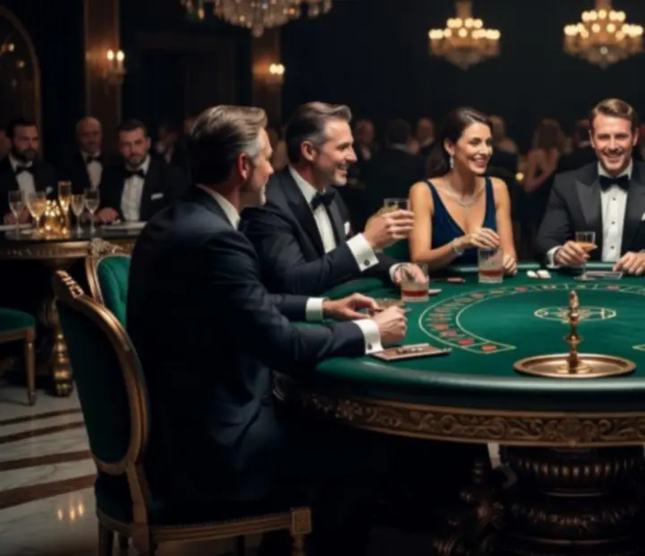 Elegancki stół kasynowy podczas luksusowego eventu NAXSOL ENTERPRISES LTD
