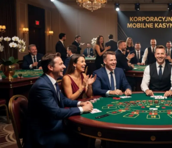 Cinematiczne ujęcie wieczoru kasynowego NAXSOL ENTERPRISES LTD podczas eventu firmowego