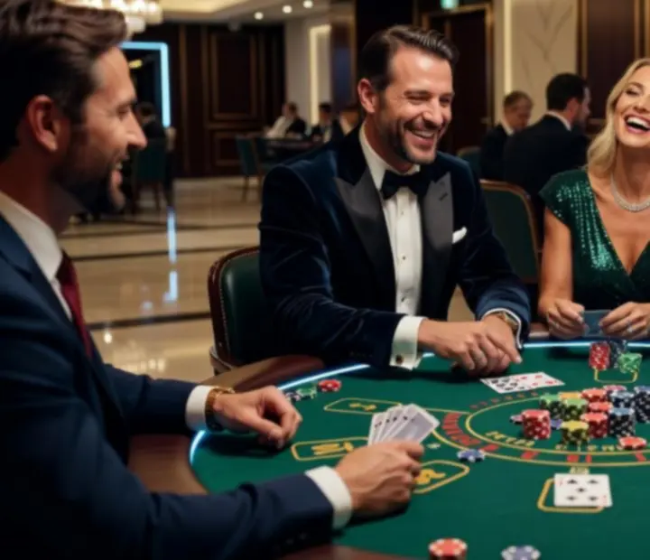 Goście bawiący się podczas ekskluzywnego casino eventu