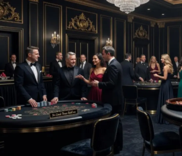 Luksusowy event kasynowy NAXSOL ENTERPRISES LTD z eleganckimi stołami do gier